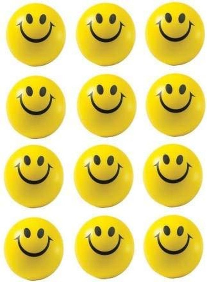 TT Smile - (Set of 12) Smiley Face Squeeze Stress Ball for car Dashboard/Display a1 for Kids/Adults Stress Free - (Yellow) - Image 1